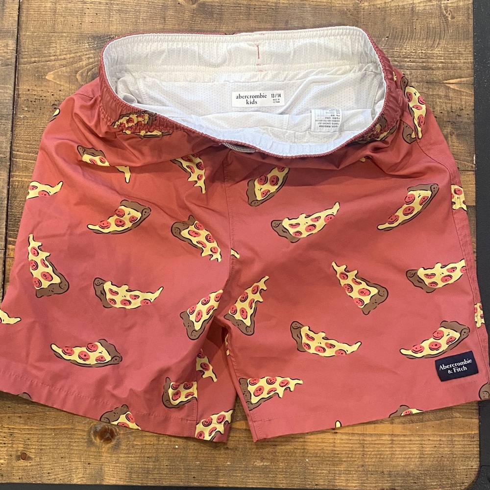 Abercrombie & Fitch Kids Red Pizza Swim Shorts